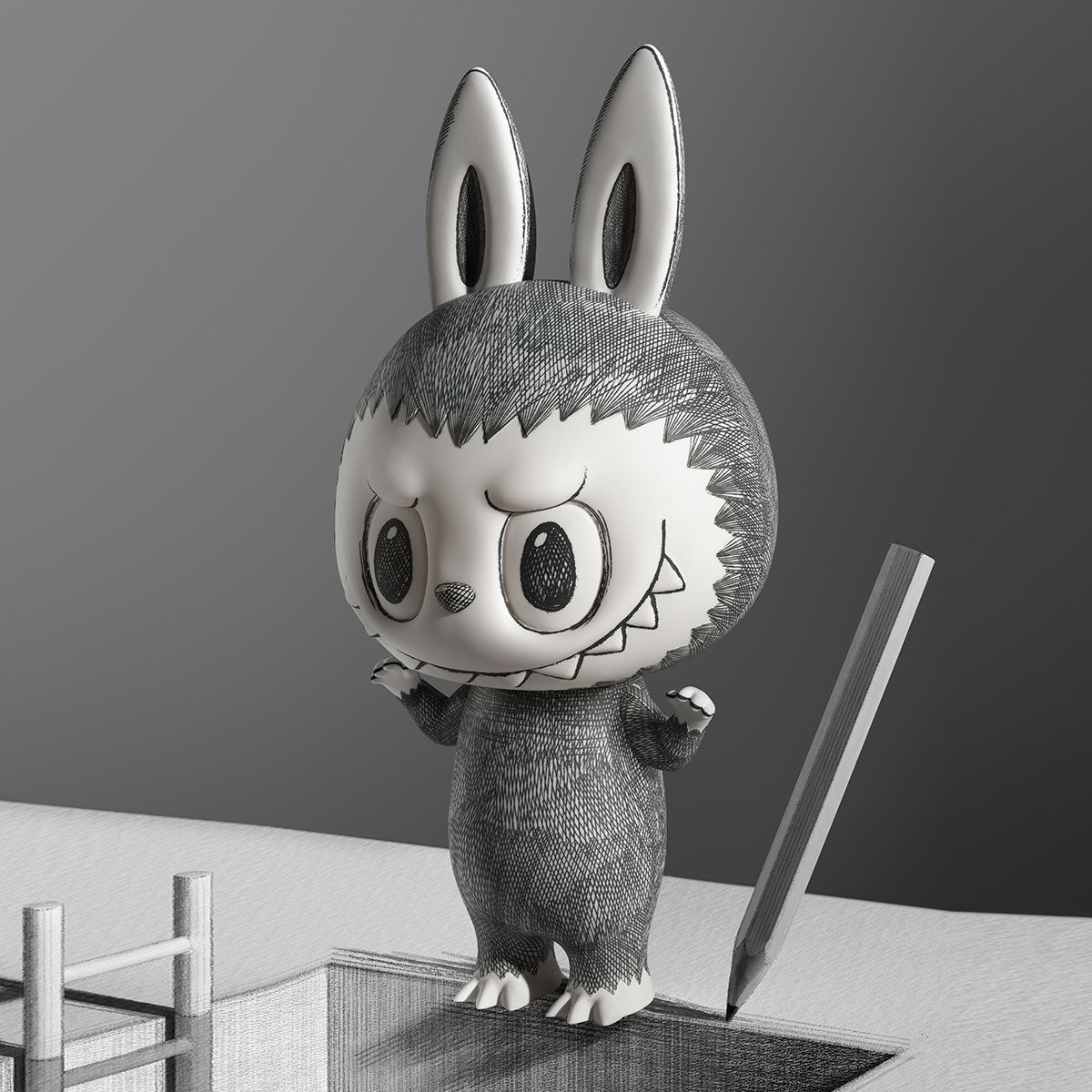 正規店仕入れの POP MART MEGA LABUBU 400% Sketch – GK Figure その他